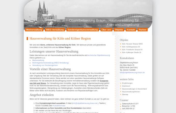 Vorschau von www.objektbetreuung-braun.de, Objektbetreuung Braun