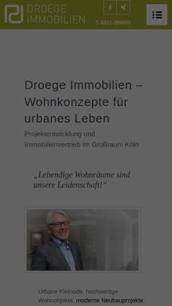 Vorschau der mobilen Webseite www.droege-immobilien.de, Peter Droege Immobilien GmbH