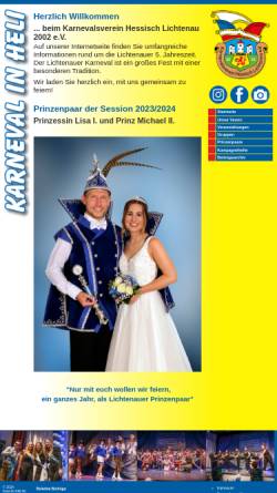 Vorschau der mobilen Webseite www.kv-heli.de, Karnevalsverein Hessisch Lichtenau 2002 e.V.