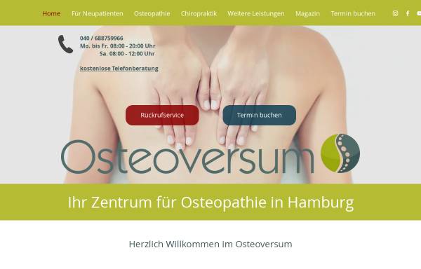 Vorschau von www.osteoversum.de, Osteoversum - Zentrum für Osteopathie