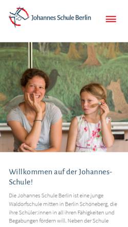 Vorschau der mobilen Webseite www.johannes-schule-berlin.de, Johannes-Schule