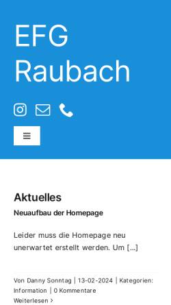 Vorschau der mobilen Webseite efg-raubach.de, Evangelisch freikirchliche Gemeinde
