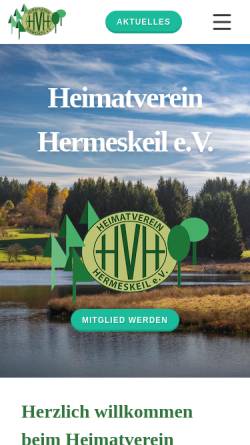 Vorschau der mobilen Webseite www.heimatverein-hermeskeil.de, Heimatverein Hermeskeil e.V.