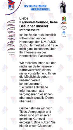 Vorschau der mobilen Webseite www.ruckzuck-hermeskeil.de, Karnevalsverein Ruck Zuck Hermeskeil e.V.