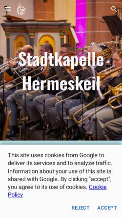 Vorschau der mobilen Webseite www.stadtkapelle-hermeskeil.de, Stadtkapelle Hermeskeil