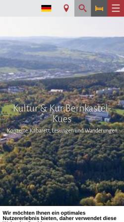 Vorschau der mobilen Webseite www.kulturundkur.de, Kurgastzentrum
