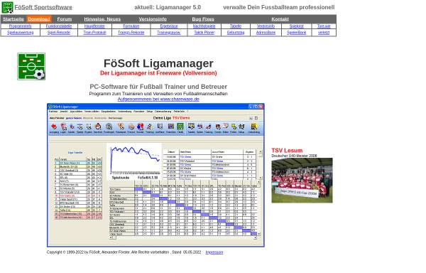 Vorschau von www.foesoft.de, FöSoft Ligamanager