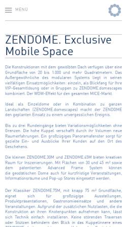 Vorschau der mobilen Webseite www.zendome.de, Zendome GmbH