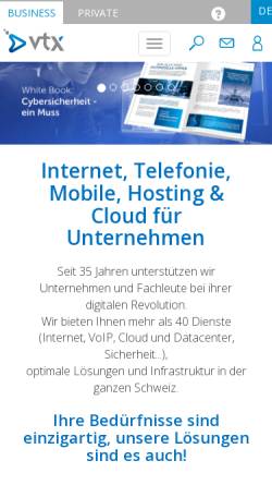 Vorschau der mobilen Webseite www.vtx.ch, VTX Telecom