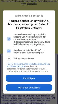 Vorschau der mobilen Webseite www.tocker.de, Telefonservice Ocker