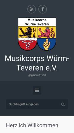 Vorschau der mobilen Webseite www.musikkorps-teveren.de, Musikkorps St. Josef Teveren e.V.