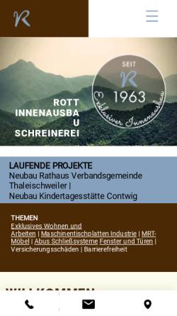 Vorschau der mobilen Webseite www.rott-innenausbau.de, Rott Innenausbau & Schreinerei