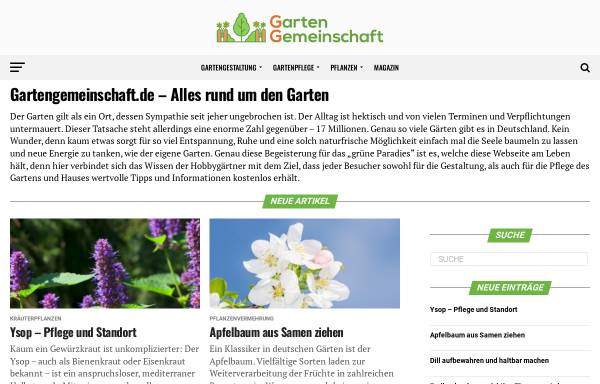 Vorschau von www.gartengemeinschaft.de, Gartengemeinschaft