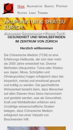 Vorschau der mobilen Webseite tcm-shiatsu.ch, Akupunktur & Shiatsu Praxis TaeYi, Alexander Siegenthaler