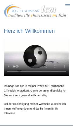 Vorschau der mobilen Webseite www.tcmgermann.ch, Marco Germann - Praxis für Traditionelle Chinesische Medizin
