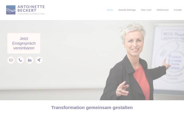 Vorschau von antoinette-beckert.de, Antoinette Beckert Coaching & Consulting