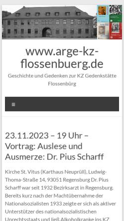 Vorschau der mobilen Webseite www.arge-kz-flossenbuerg.de, Arbeitsgemeinschaft ehemaliges Konzentrationslager Flossenbürg e.V.