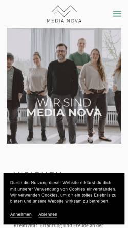 Vorschau der mobilen Webseite www.medianova.de, Media Nova Software GmbH