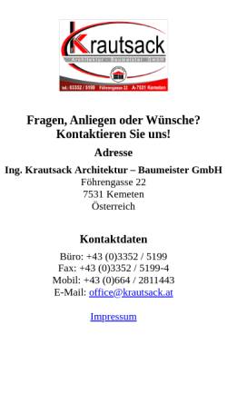 Vorschau der mobilen Webseite www.krautsack.at, Krautsack, Gerald