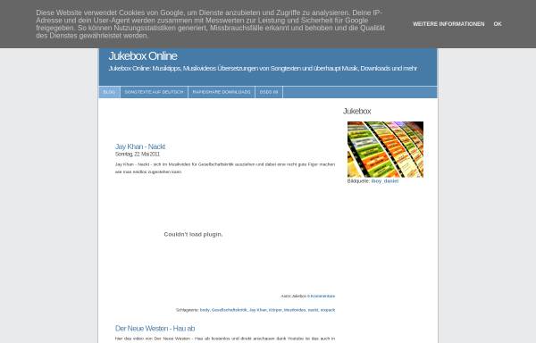 Vorschau von jukebox-online.blogspot.com, Jukebox Online