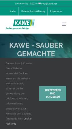 Vorschau der mobilen Webseite www.kawe.net, Karl Walter GmbH