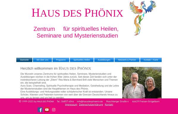 Vorschau von www.hausdesphoenix.de, Haus des Phönix Rita-Maria Brill Grügelborn
