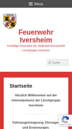 Vorschau der mobilen Webseite feuerwehr-iversheim.de, Freiwillige Feuerwehr Bad Münstereifel - Löschgruppe Iversheim