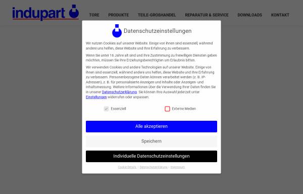 Vorschau von indupart-tortechnik.de, Indupart Tortechnik GmbH