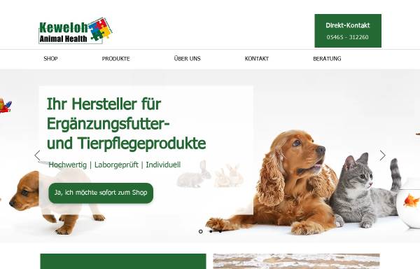 Vorschau von www.keweloh-tierernaehrung.de, Keweloh Tierernährung GmbH & Co KG