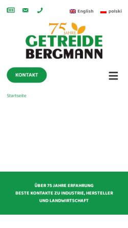 Vorschau der mobilen Webseite www.getreide-bergmann.de, Bergmann GmbH