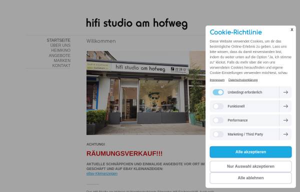Vorschau von www.hifihofweg.de, Hifi Studio am Hofweg