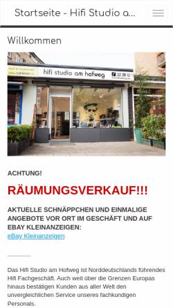 Vorschau der mobilen Webseite www.hifihofweg.de, Hifi Studio am Hofweg