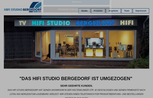 Vorschau von www.hifi-bergedorf.de, Hifi-Studio Bergedorf