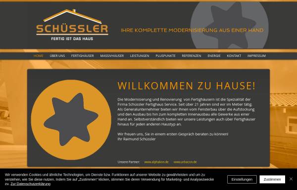 Vorschau von www.fertighausservice.de, Schüssler Fertighaus + Service