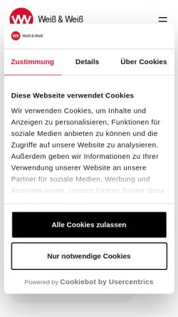 Vorschau der mobilen Webseite www.weissundweiss.de, Weiß & Weiß GmbH