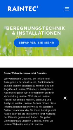 Vorschau der mobilen Webseite www.raintec.at, Ertl KG