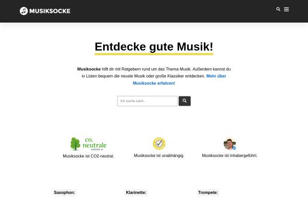 Vorschau von www.musiksocke.de, Musiksocke.de