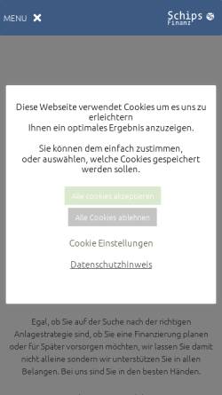 Vorschau der mobilen Webseite schips.de, Schips Vertriebs GmbH