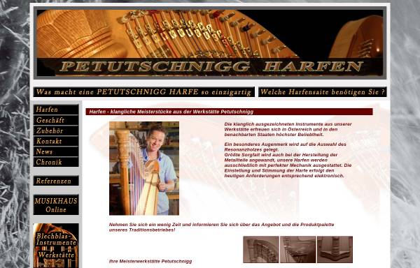 Vorschau von www.petutschnigg-harfen.at, Petutschnigg Harfen