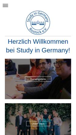 Vorschau der mobilen Webseite www.study-in-germany-info.org, Study In Germany Rostock n.e.V.