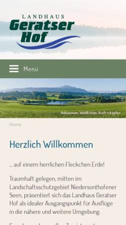 Vorschau der mobilen Webseite www.geratser-hof.de, Kräuterlandhaus Geratser Hof