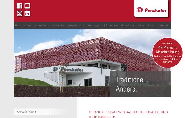 Vorschau von www.penzkofer-bau.de, Penzkofer Bau GmbH
