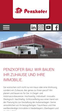 Vorschau der mobilen Webseite www.penzkofer-bau.de, Penzkofer Bau GmbH