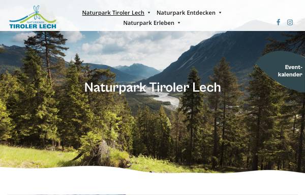 Vorschau von www.naturpark-tiroler-lech.at, Naturpark Tiroler Lech