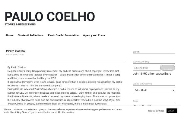 Vorschau von paulocoelhoblog.com, Pirate Coelho Blog