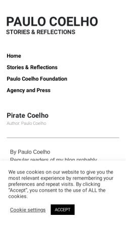 Vorschau der mobilen Webseite paulocoelhoblog.com, Pirate Coelho Blog