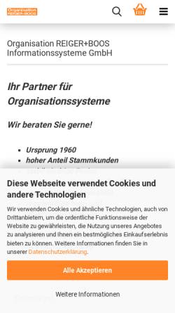 Vorschau der mobilen Webseite www.reigerboos.de, Organisation Reiger und Boos