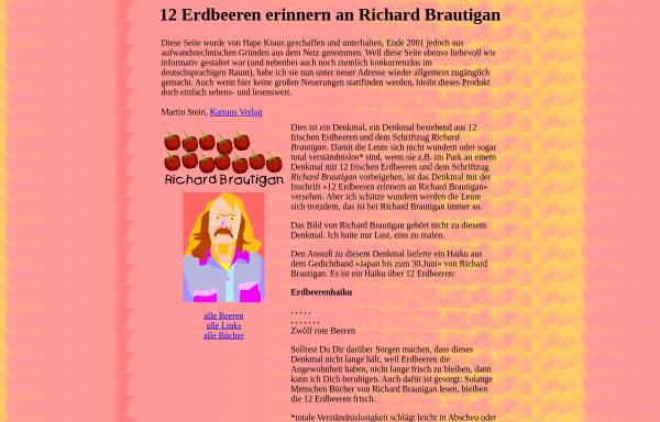 Vorschau von www.brautigan.de, Zwölf Erdbeeren für Richard Brautigan