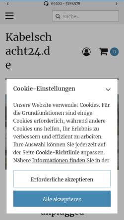 Vorschau der mobilen Webseite www.kabelschacht24.de, Kabelschacht24 Isabel Geipel