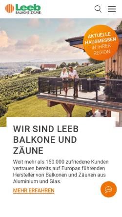 Vorschau der mobilen Webseite www.leeb-balkone.de, Leeb-Balkone